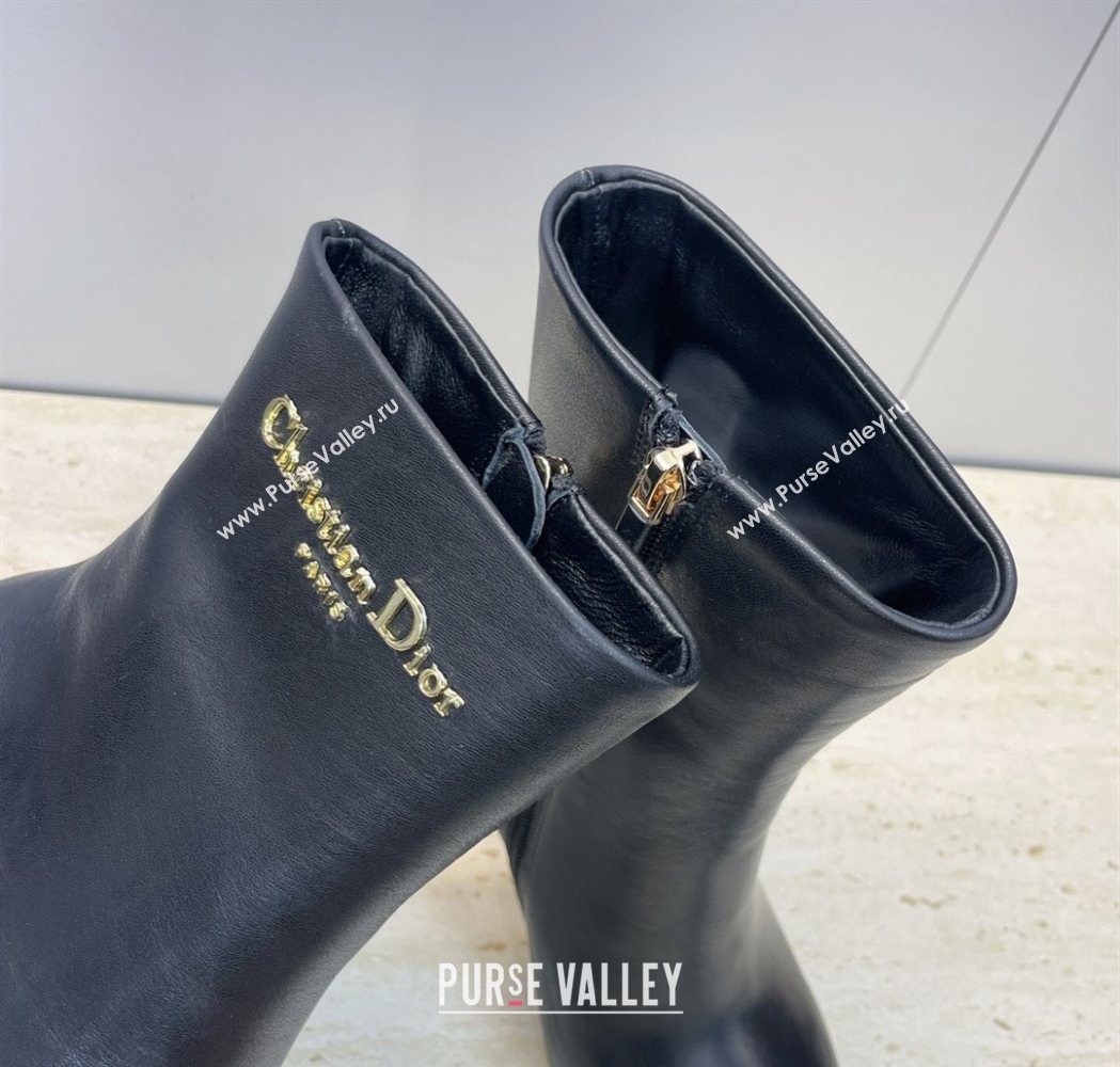 Dior My Dior Heeled Ankle Boots 8cm in Calfskin Leather Black 2025 DR121608 (MD-251216119)