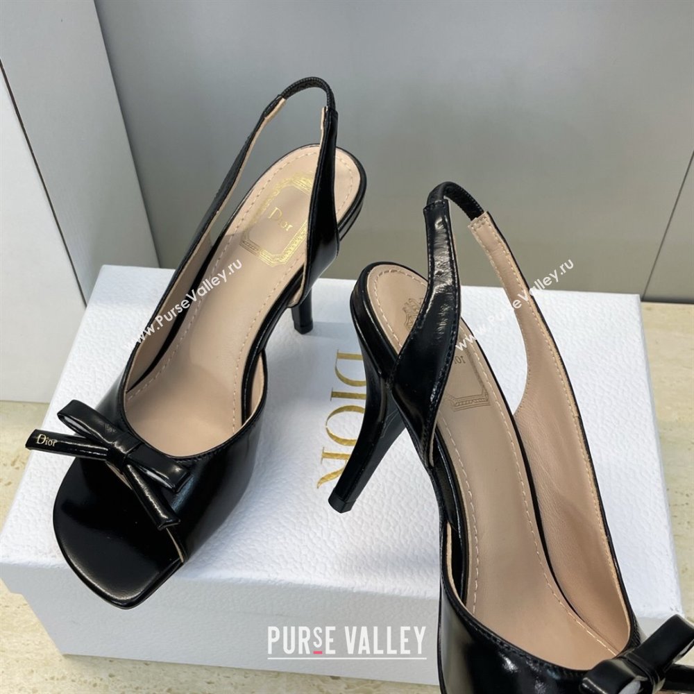 Dior Bow Patent Leather Heeled Sandals 7.5cm Black 2025 DR121702 (MD-251217033)