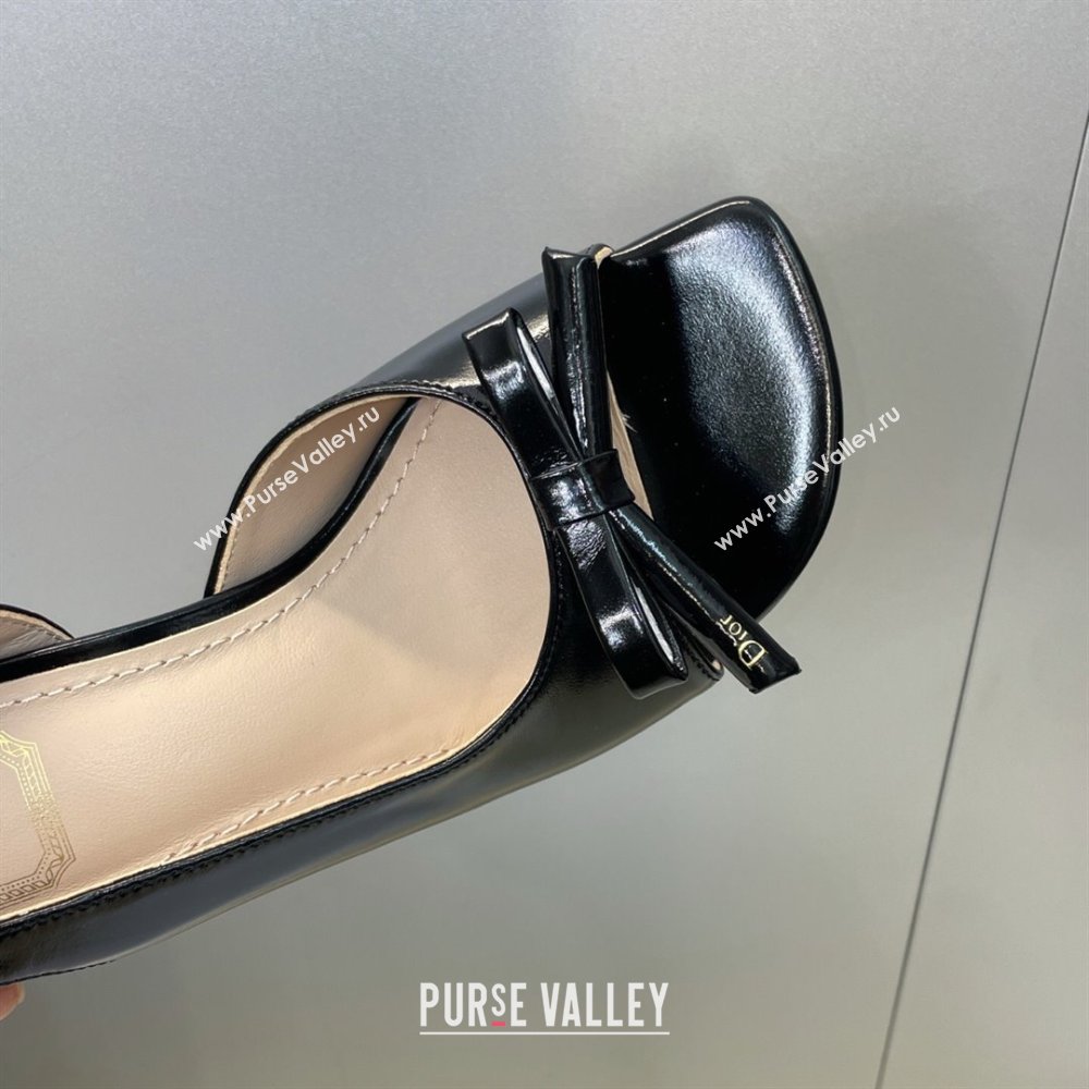 Dior Bow Patent Leather Heeled Sandals 7.5cm Black 2025 DR121702 (MD-251217033)
