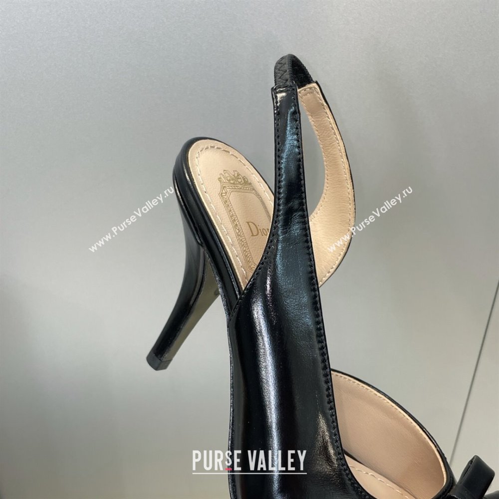 Dior Bow Patent Leather Heeled Sandals 7.5cm Black 2025 DR121702 (MD-251217033)