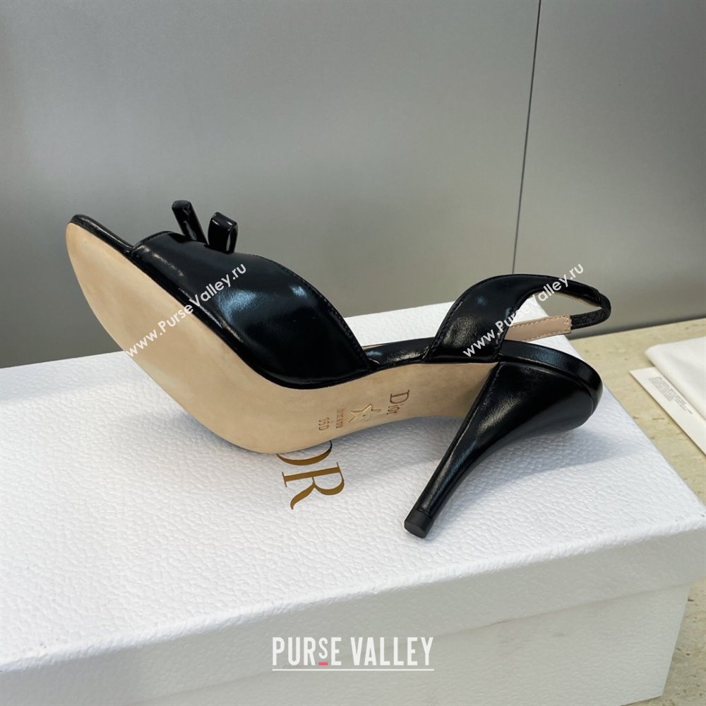 Dior Bow Patent Leather Heeled Sandals 7.5cm Black 2025 DR121702 (MD-251217033)
