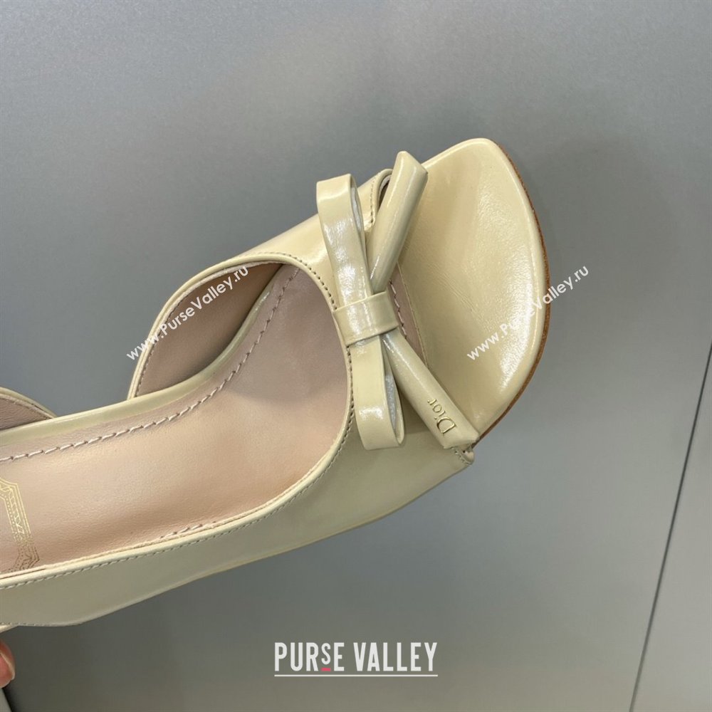 Dior Bow Patent Leather Heeled Sandals 7.5cm Beige 2025 DR121702 (MD-251217036)