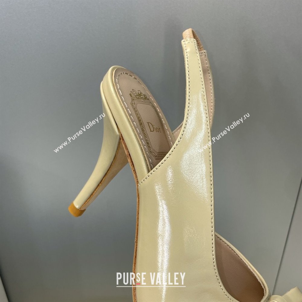 Dior Bow Patent Leather Heeled Sandals 7.5cm Beige 2025 DR121702 (MD-251217036)