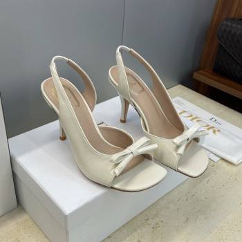 Dior Bow Patent Leather Heeled Sandals 7.5cm White 2025 DR121702 (MD-251217038)
