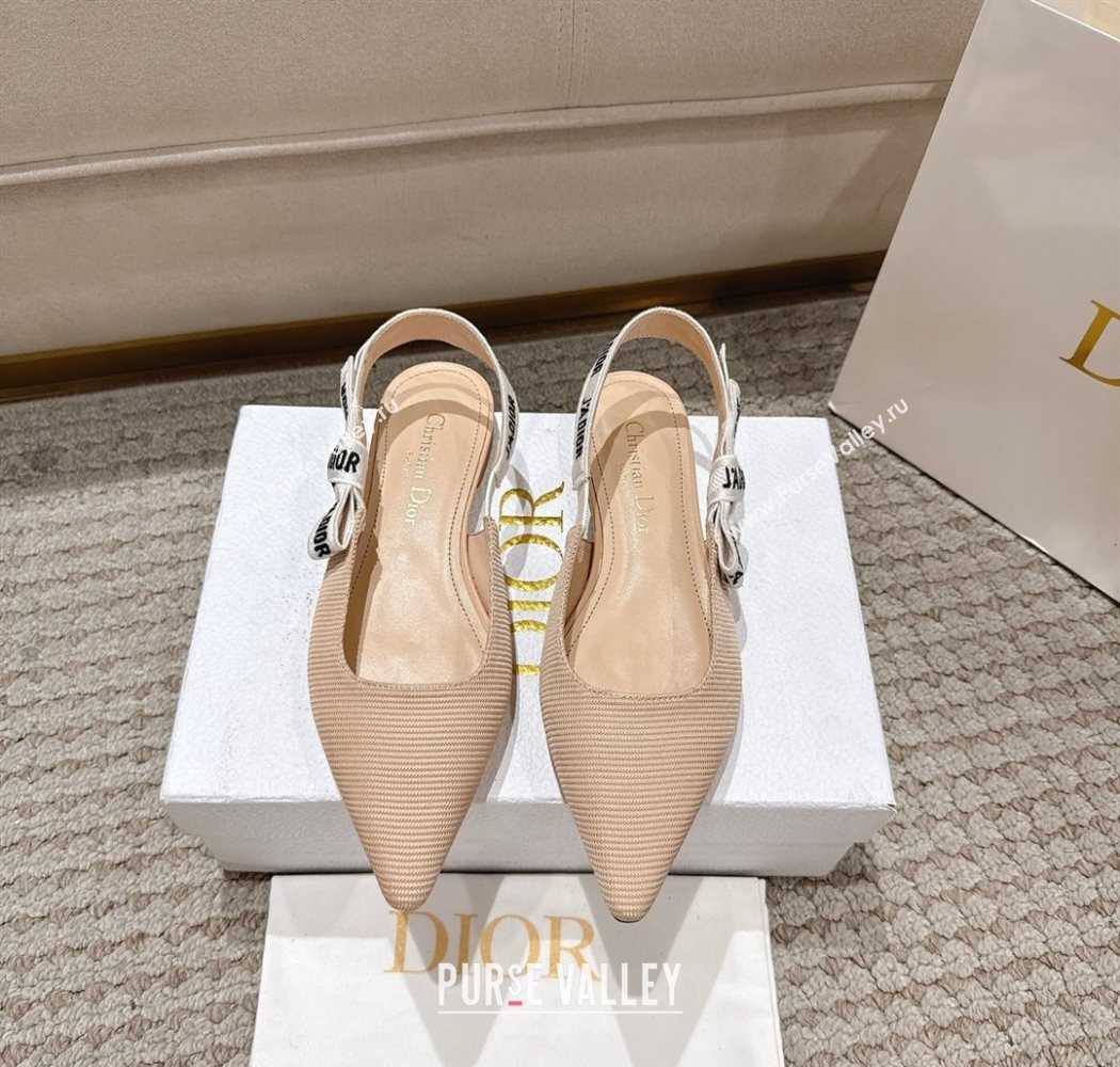 Dior JAdior Slingbacks Ballets Flat in Embroidered Cottonn Nude 2025 1217 (MD-251217057)
