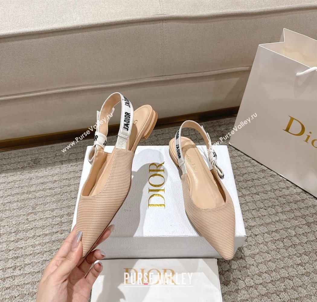Dior JAdior Slingbacks Ballets Flat in Embroidered Cottonn Nude 2025 1217 (MD-251217057)
