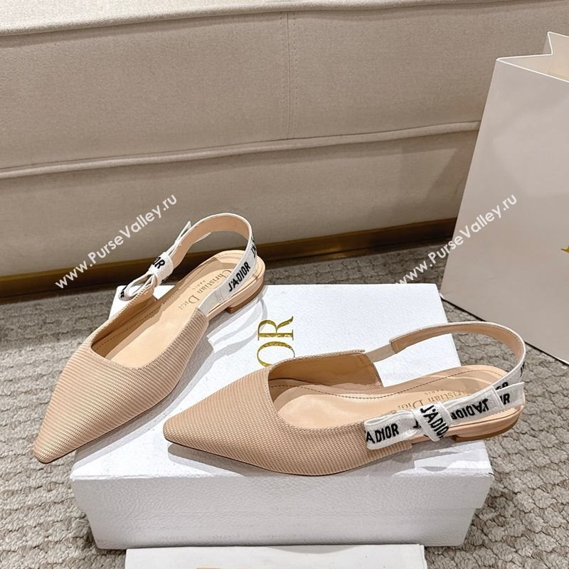 Dior JAdior Slingbacks Ballets Flat in Embroidered Cottonn Nude 2025 1217 (MD-251217057)