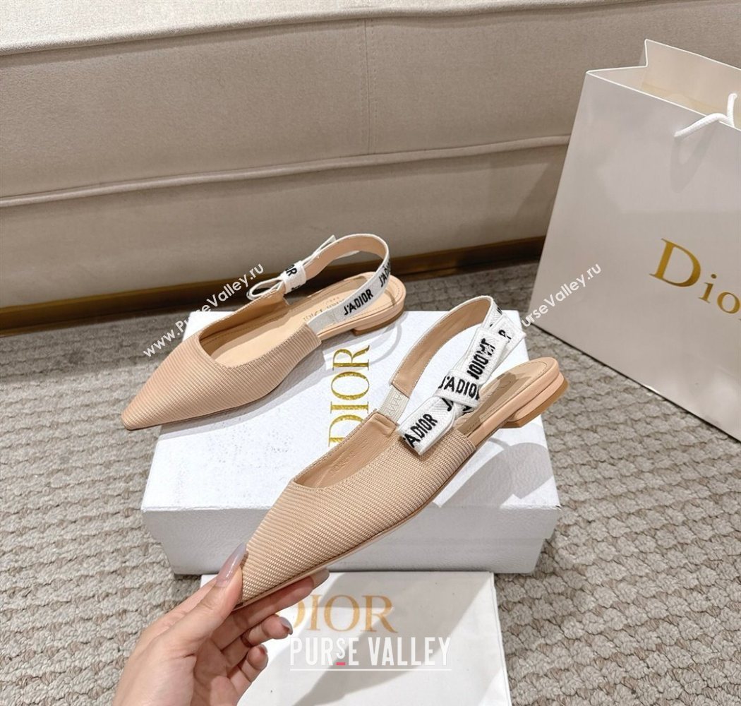 Dior JAdior Slingbacks Ballets Flat in Embroidered Cottonn Nude 2025 1217 (MD-251217057)