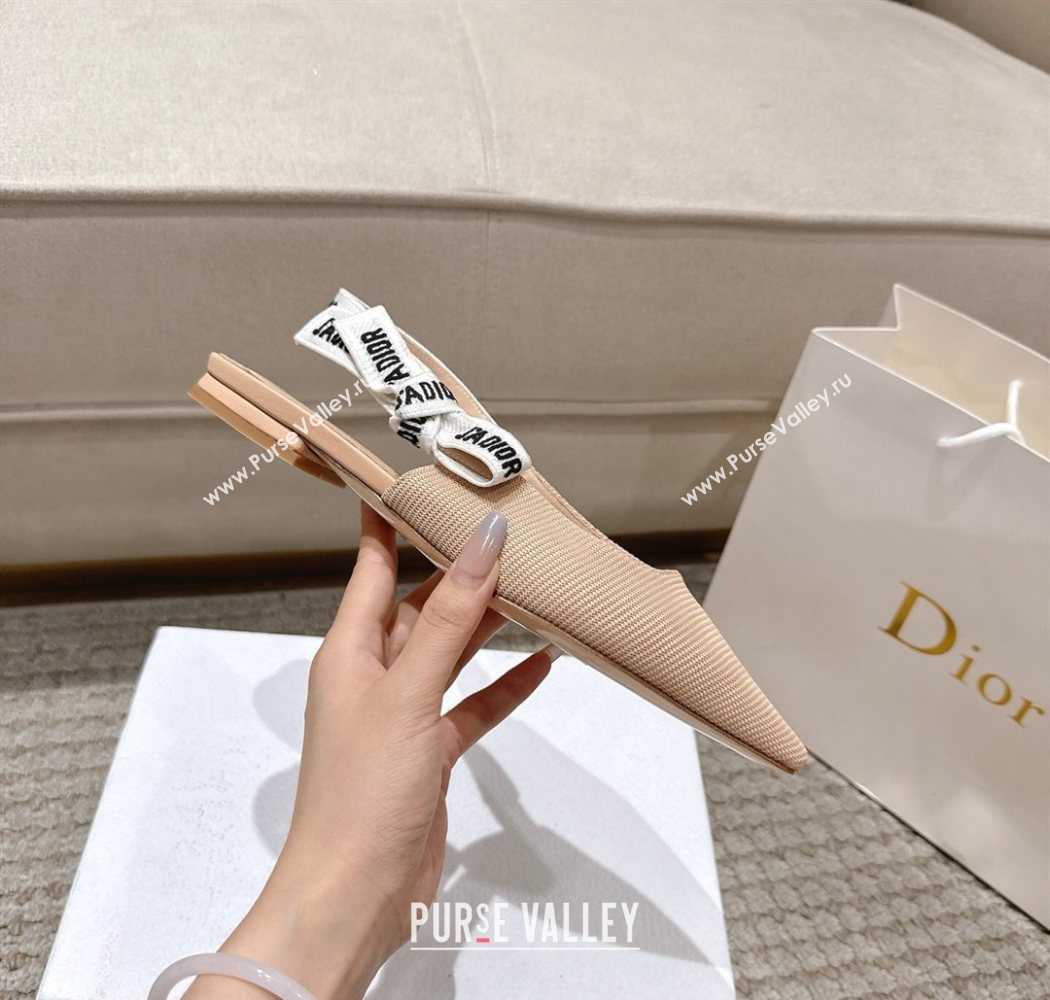 Dior JAdior Slingbacks Ballets Flat in Embroidered Cottonn Nude 2025 1217 (MD-251217057)