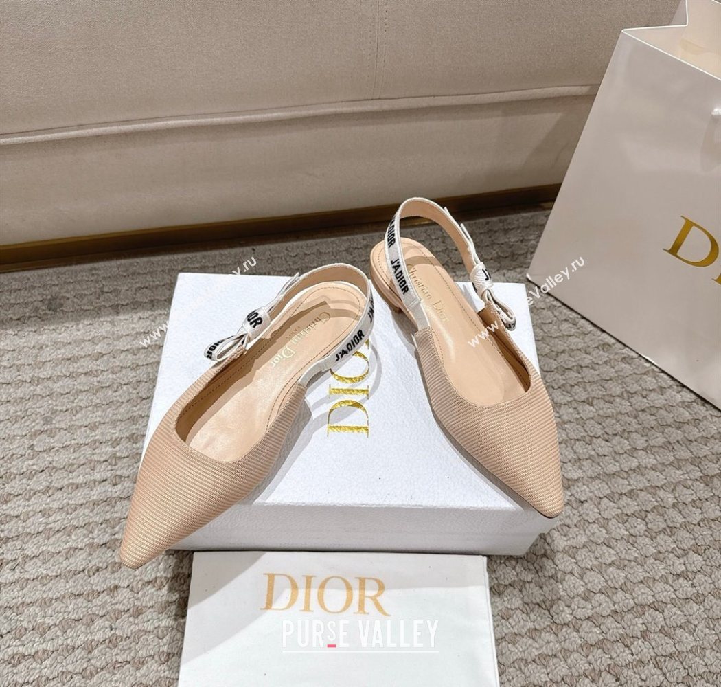 Dior JAdior Slingbacks Ballets Flat in Embroidered Cottonn Nude 2025 1217 (MD-251217057)