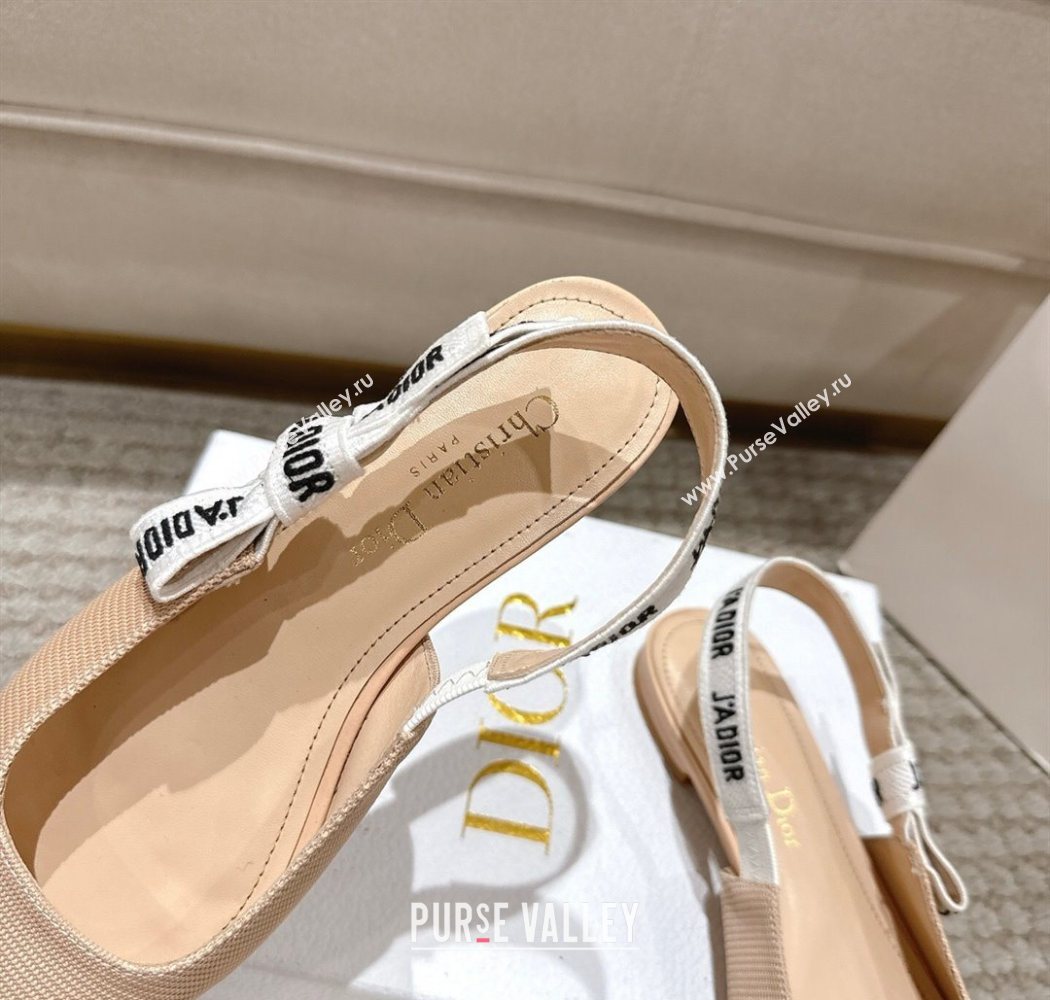 Dior JAdior Slingbacks Ballets Flat in Embroidered Cottonn Nude 2025 1217 (MD-251217057)
