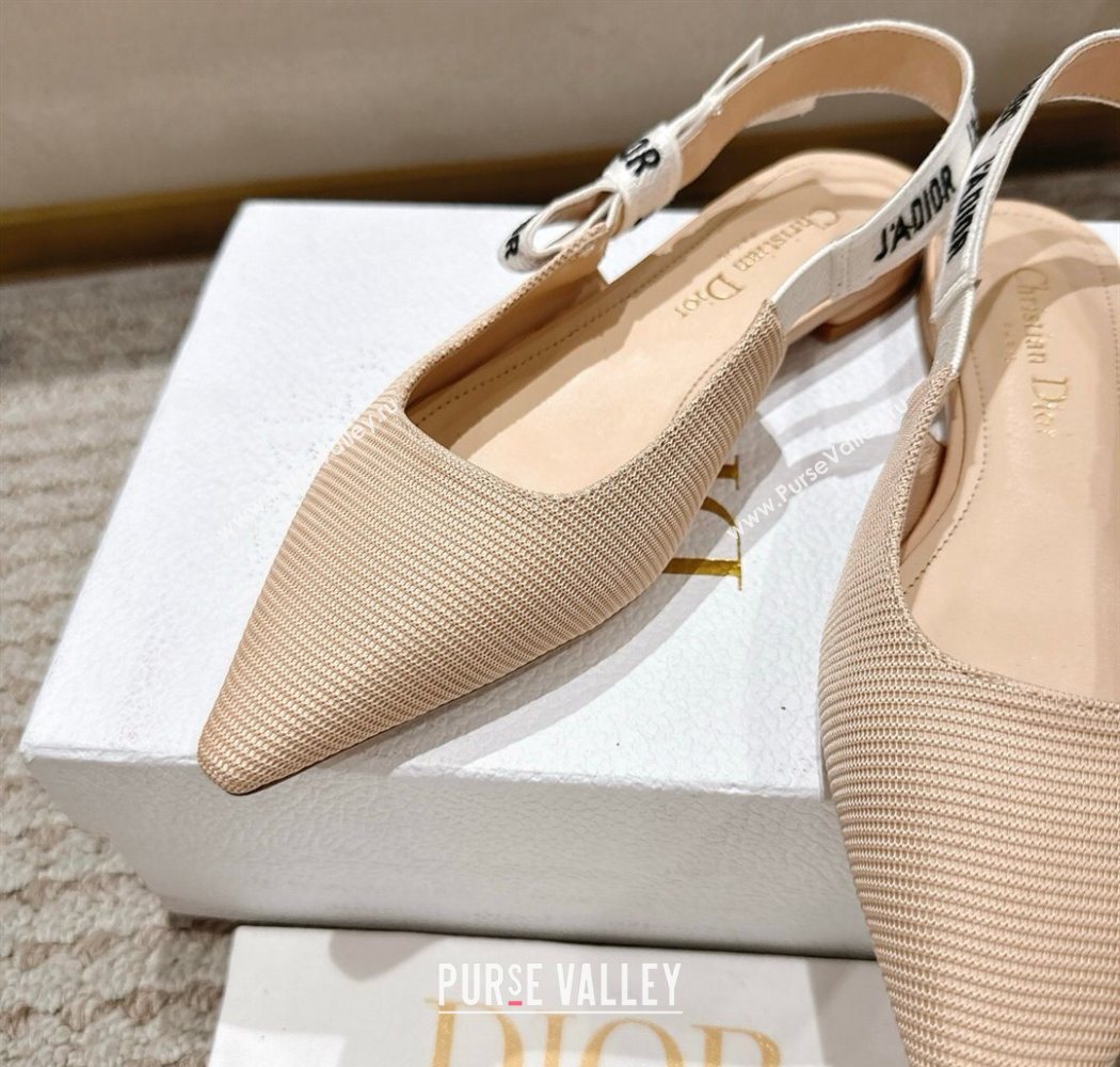 Dior JAdior Slingbacks Ballets Flat in Embroidered Cottonn Nude 2025 1217 (MD-251217057)