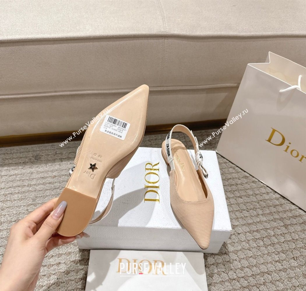 Dior JAdior Slingbacks Ballets Flat in Embroidered Cottonn Nude 2025 1217 (MD-251217057)