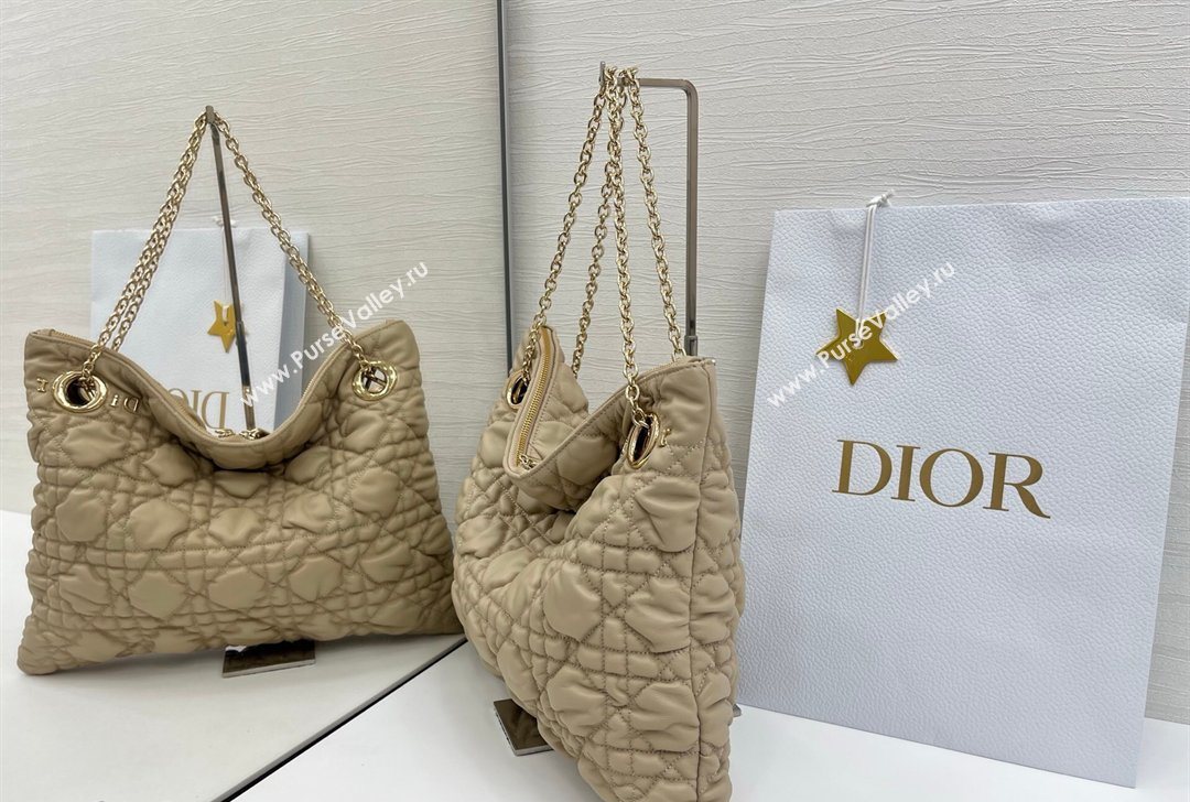 Dior Cannage - Quilted Leather Tote Bag Beige 2026 DR012601 (XXG-260126004)