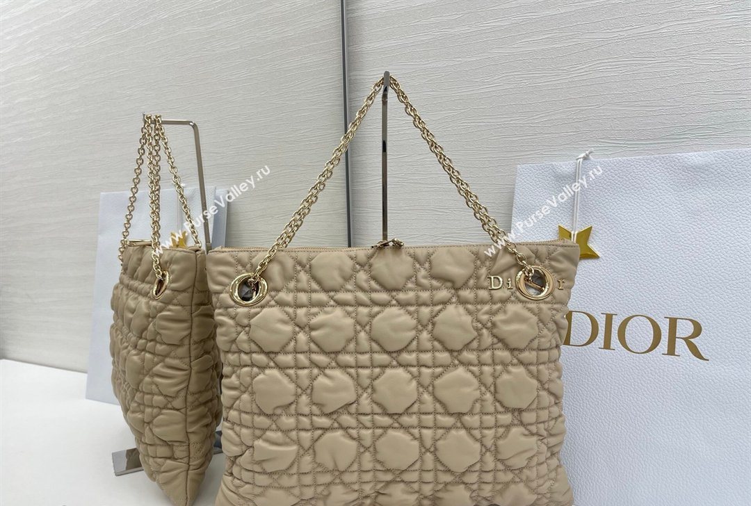 Dior Cannage - Quilted Leather Tote Bag Beige 2026 DR012601 (XXG-260126004)