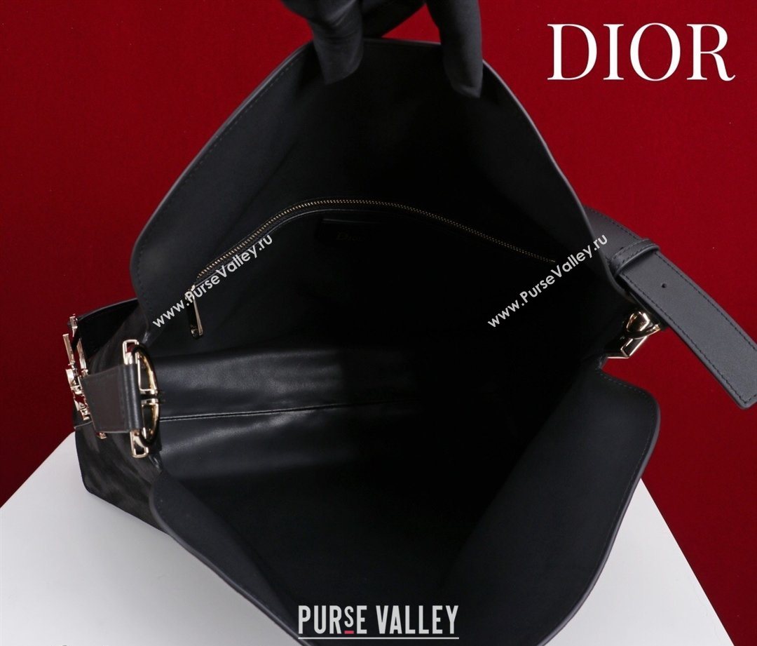 Dior Suede Medium Shoulder Bag Black/Gold 2026 M14142 (XXG-260124011)
