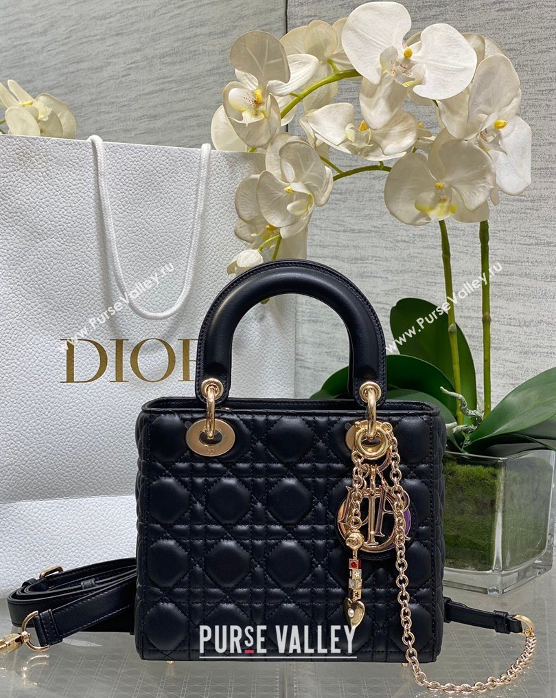 Dior Small Lady Dior My ABCDior Bag in Cannage Lambskin Leather Black 2026 DR012602 (XXG-260126006)
