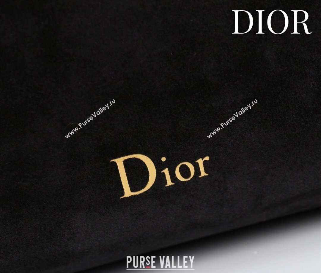 Dior Suede Medium Shoulder Bag Black/Gold 2026 M14142 (XXG-260124011)
