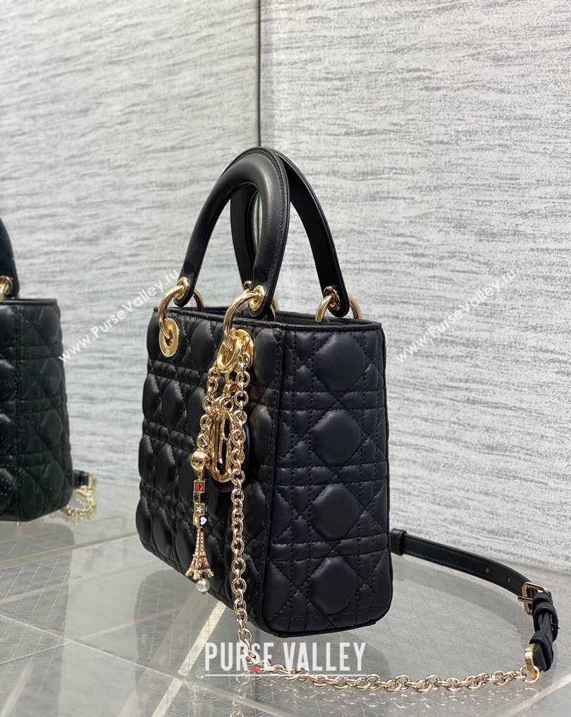 Dior Small Lady Dior My ABCDior Bag in Cannage Lambskin Leather Black 2026 DR012602 (XXG-260126006)