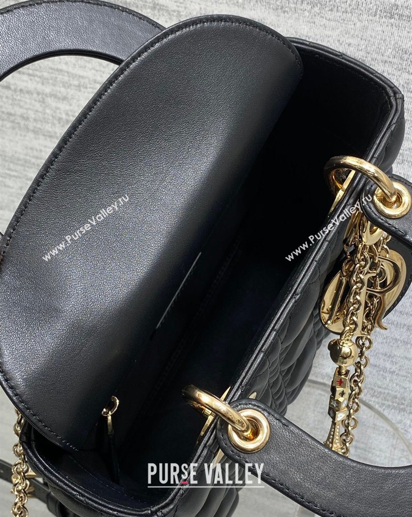 Dior Small Lady Dior My ABCDior Bag in Cannage Lambskin Leather Black 2026 DR012602 (XXG-260126006)