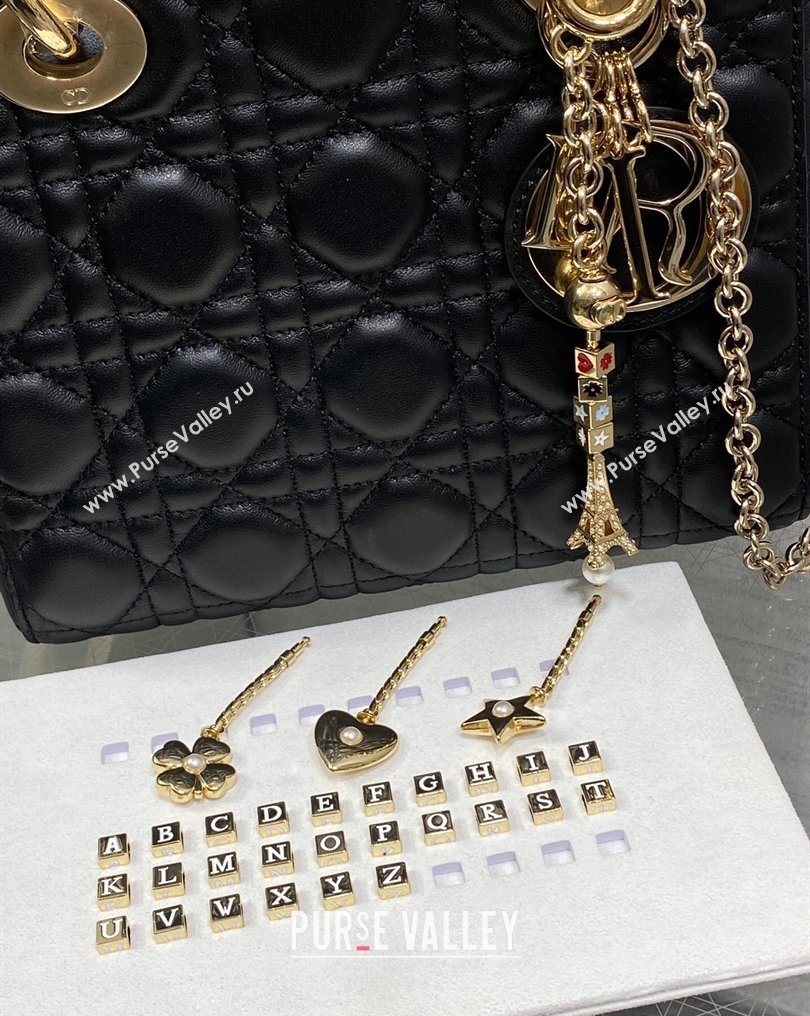 Dior Small Lady Dior My ABCDior Bag in Cannage Lambskin Leather Black 2026 DR012602 (XXG-260126006)
