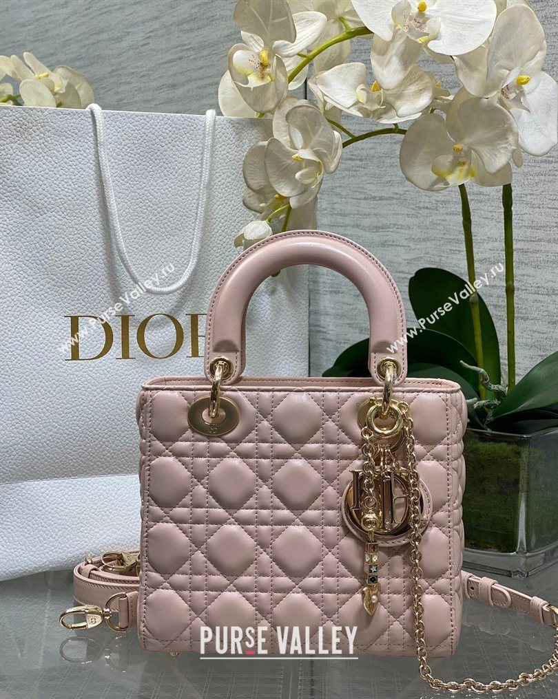Dior Small Lady Dior My ABCDior Bag in Cannage Lambskin Leather Pink 2026 DR012602 (XXG-260126007)