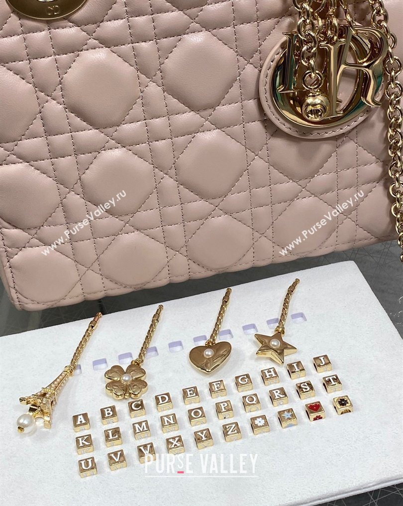 Dior Small Lady Dior My ABCDior Bag in Cannage Lambskin Leather Pink 2026 DR012602 (XXG-260126007)