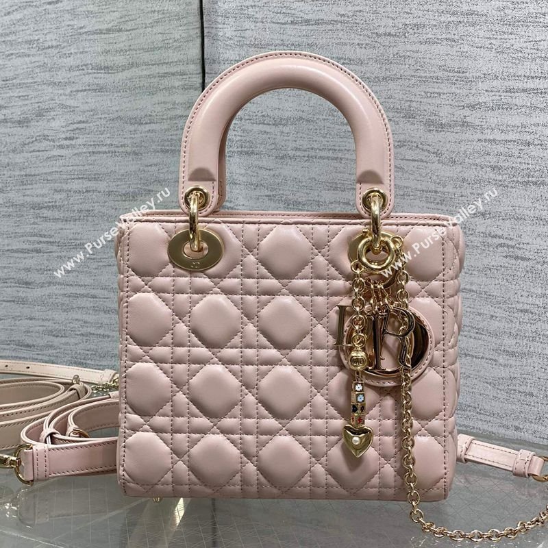 Dior Small Lady Dior My ABCDior Bag in Cannage Lambskin Leather Pink 2026 DR012602 (XXG-260126007)