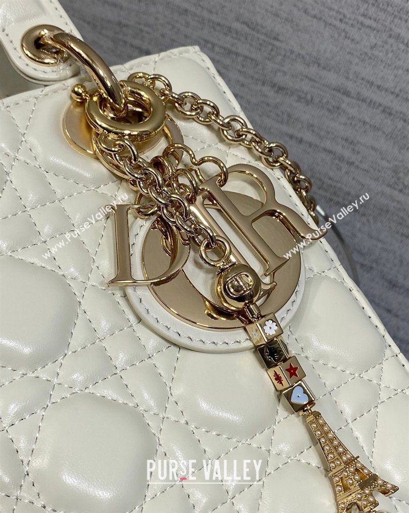 Dior Small Lady Dior My ABCDior Bag in Cannage Lambskin Leather White 2026 DR012602 (XXG-260126008)