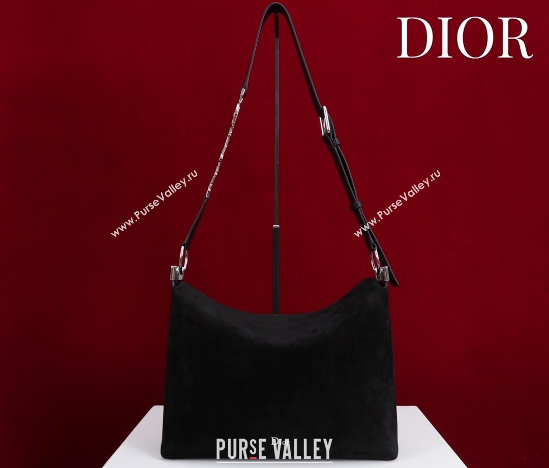 Dior Suede Medium Shoulder Bag Black/Silver 2026 M14142 (XXG-260124012)