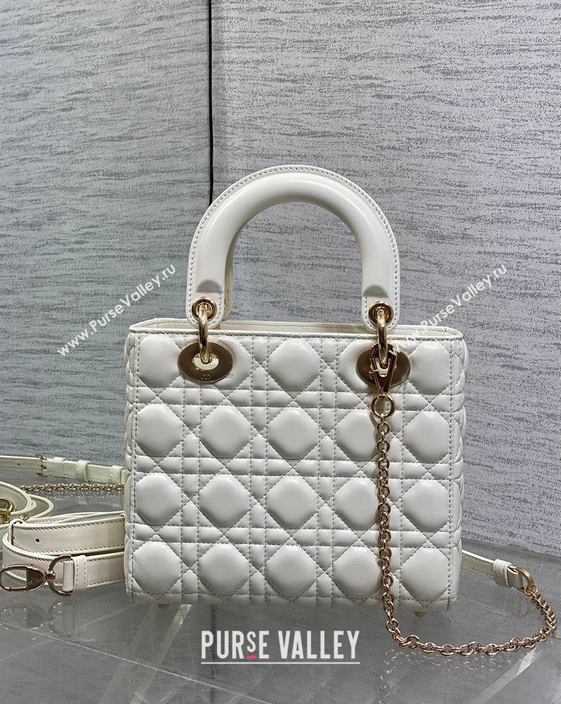 Dior Small Lady Dior My ABCDior Bag in Cannage Lambskin Leather White 2026 DR012602 (XXG-260126008)