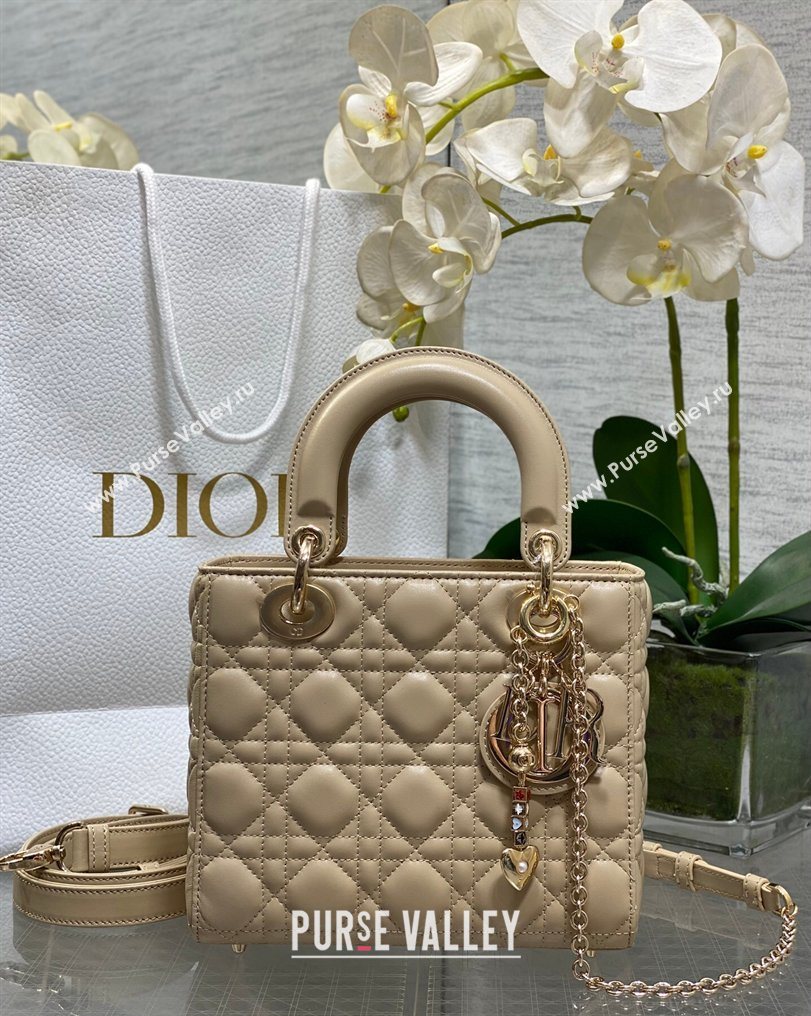 Dior Small Lady Dior My ABCDior Bag in Cannage Lambskin Leather Beige 2026 DR012602 (XXG-260126009)