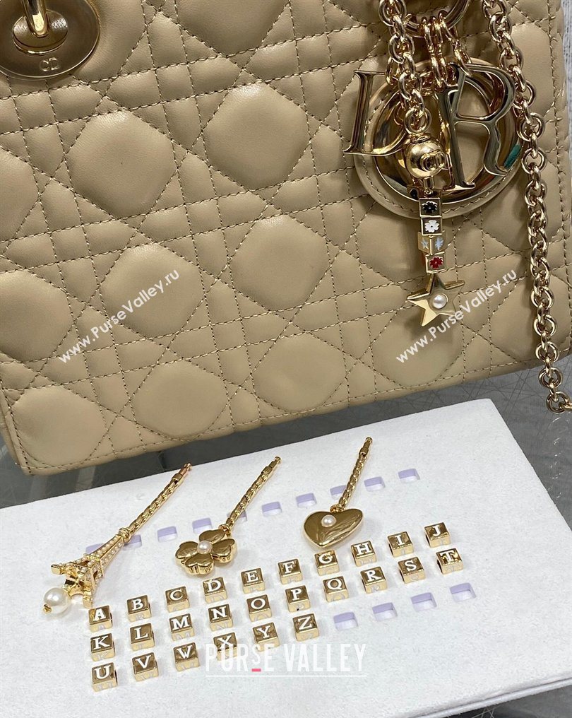 Dior Small Lady Dior My ABCDior Bag in Cannage Lambskin Leather Beige 2026 DR012602 (XXG-260126009)