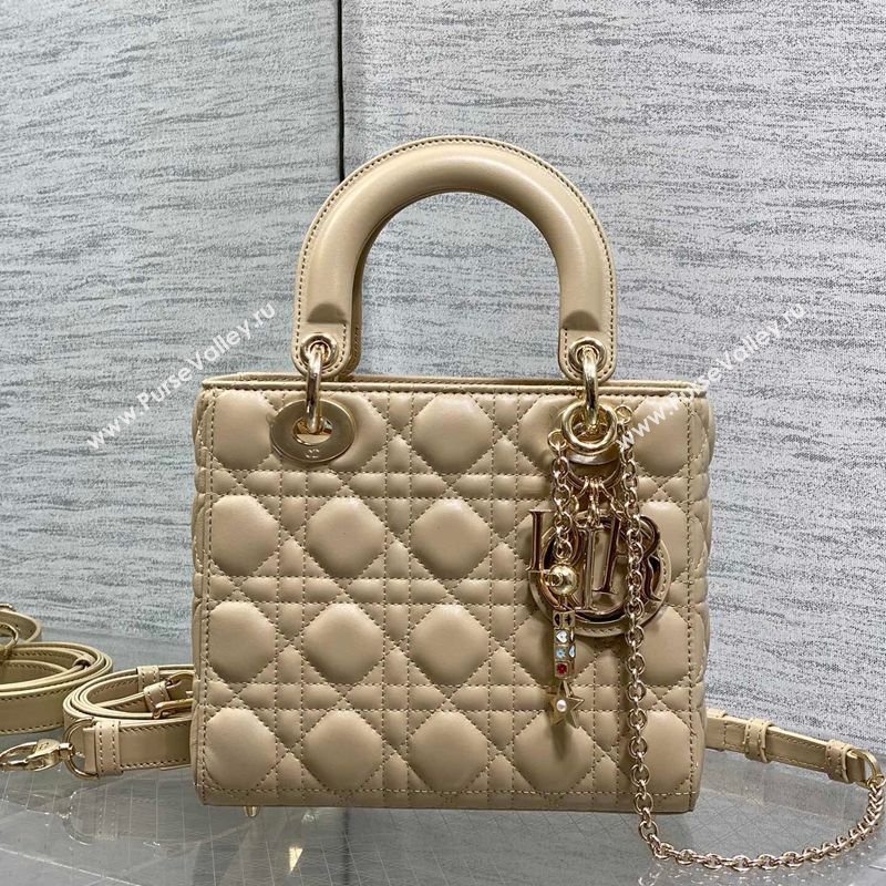 Dior Small Lady Dior My ABCDior Bag in Cannage Lambskin Leather Beige 2026 DR012602 (XXG-260126009)