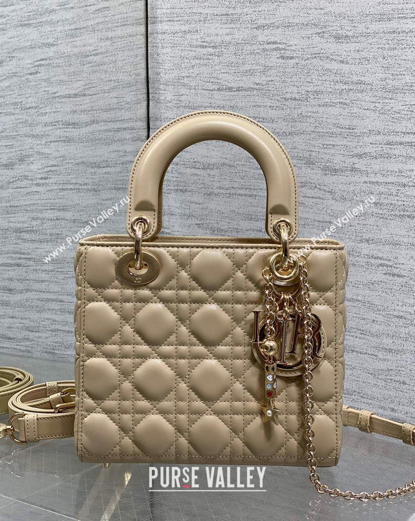 Dior Small Lady Dior My ABCDior Bag in Cannage Lambskin Leather Beige 2026 DR012602 (XXG-260126009)