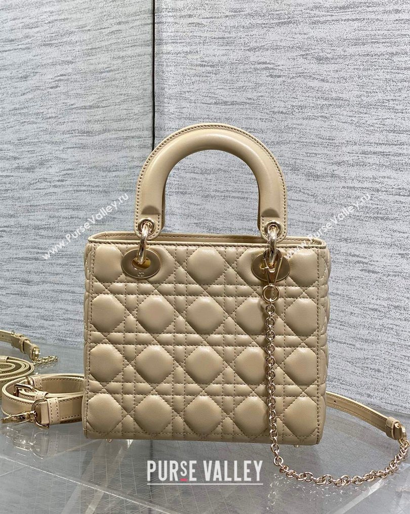 Dior Small Lady Dior My ABCDior Bag in Cannage Lambskin Leather Beige 2026 DR012602 (XXG-260126009)
