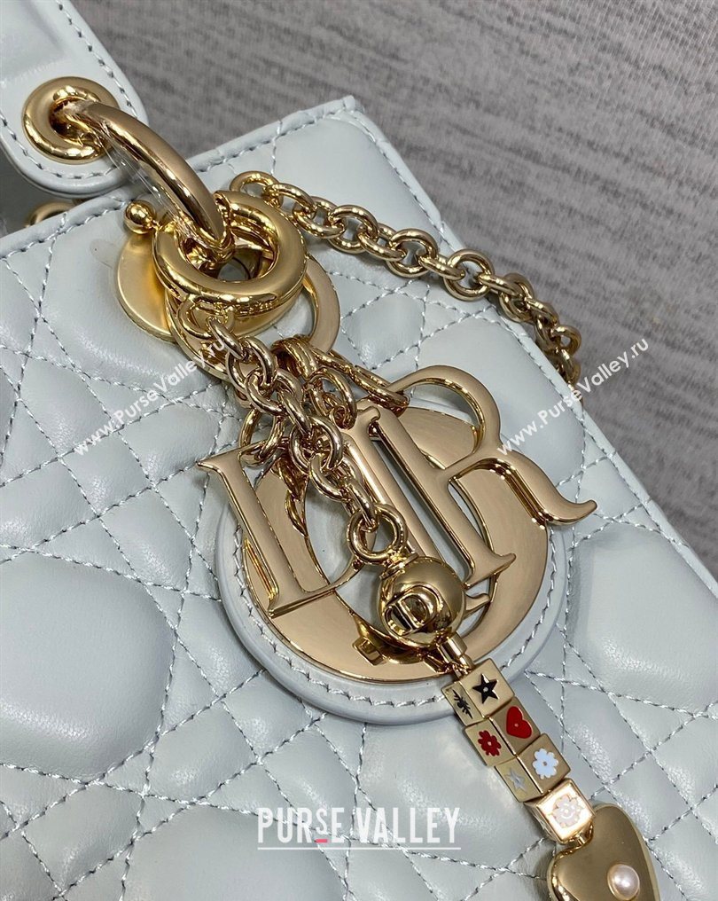 Dior Small Lady Dior My ABCDior Bag in Cannage Lambskin Leather Blue 2026 DR012602 (XXG-260126010)