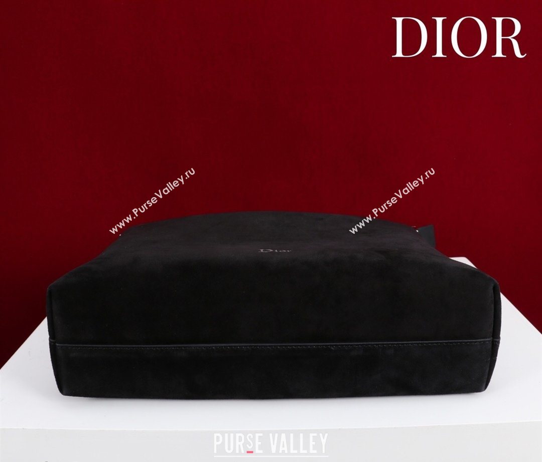 Dior Suede Medium Shoulder Bag Black/Silver 2026 M14142 (XXG-260124012)