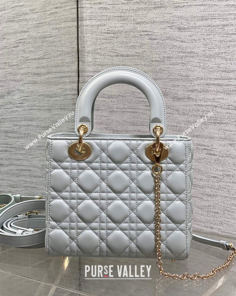 Dior Small Lady Dior My ABCDior Bag in Cannage Lambskin Leather Blue 2026 DR012602 (XXG-260126010)