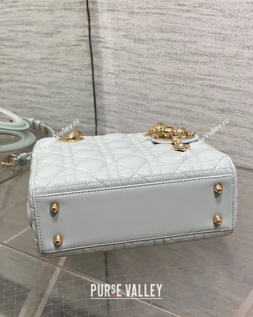 Dior Small Lady Dior My ABCDior Bag in Cannage Lambskin Leather Blue 2026 DR012602 (XXG-260126010)