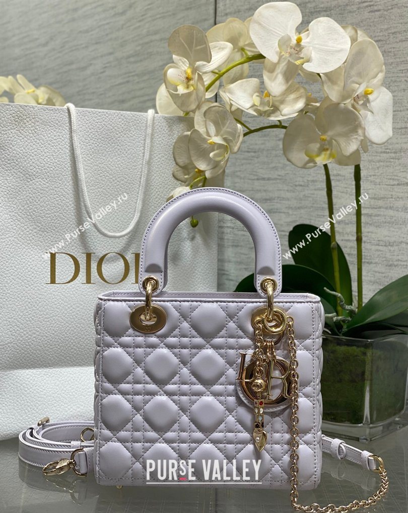 Dior Small Lady Dior My ABCDior Bag in Cannage Lambskin Leather Purple 2026 DR012602 (XXG-260126011)