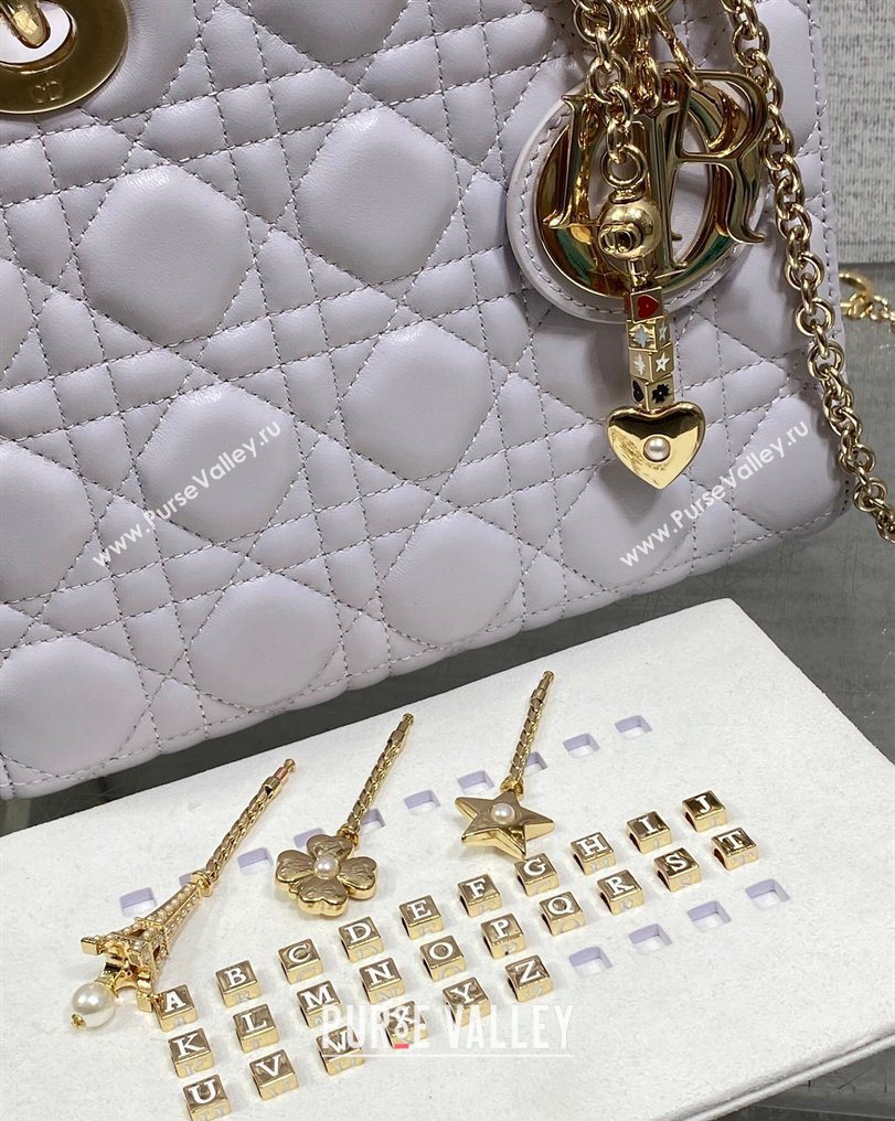 Dior Small Lady Dior My ABCDior Bag in Cannage Lambskin Leather Purple 2026 DR012602 (XXG-260126011)