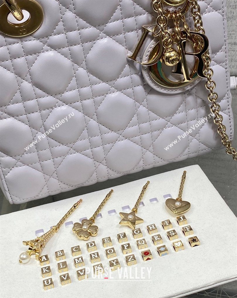Dior Small Lady Dior My ABCDior Bag in Cannage Lambskin Leather Purple 2026 DR012602 (XXG-260126011)