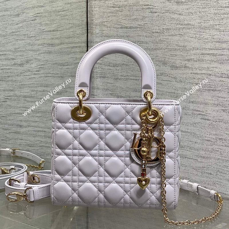 Dior Small Lady Dior My ABCDior Bag in Cannage Lambskin Leather Purple 2026 DR012602 (XXG-260126011)