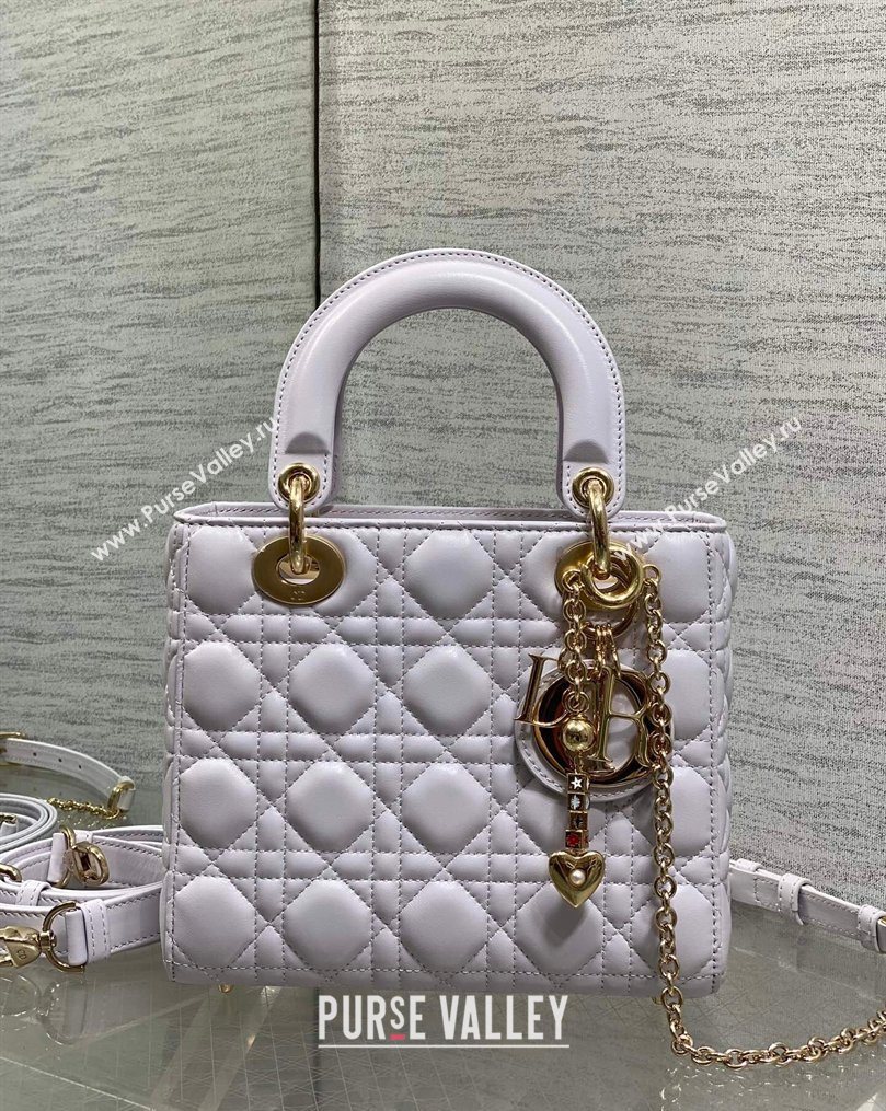 Dior Small Lady Dior My ABCDior Bag in Cannage Lambskin Leather Purple 2026 DR012602 (XXG-260126011)