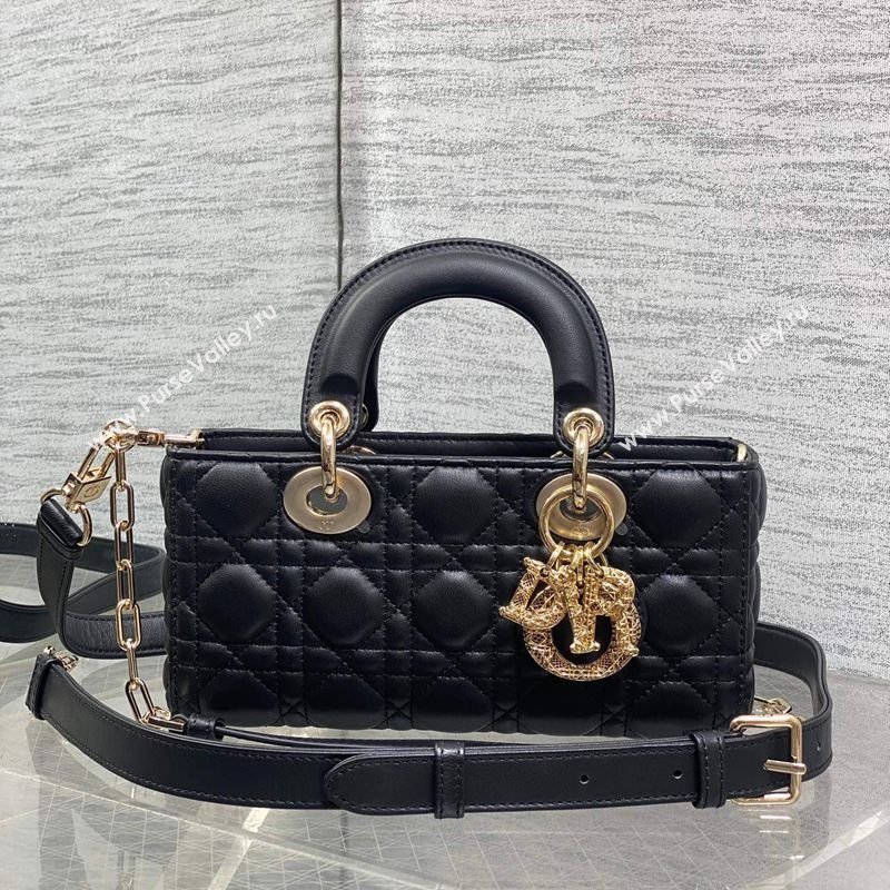 Dior Small Lady D-Joy Bag in Cannage Lambskin Leather with Openwork Charm Black 2026 DR012603 (XXG-260126016)