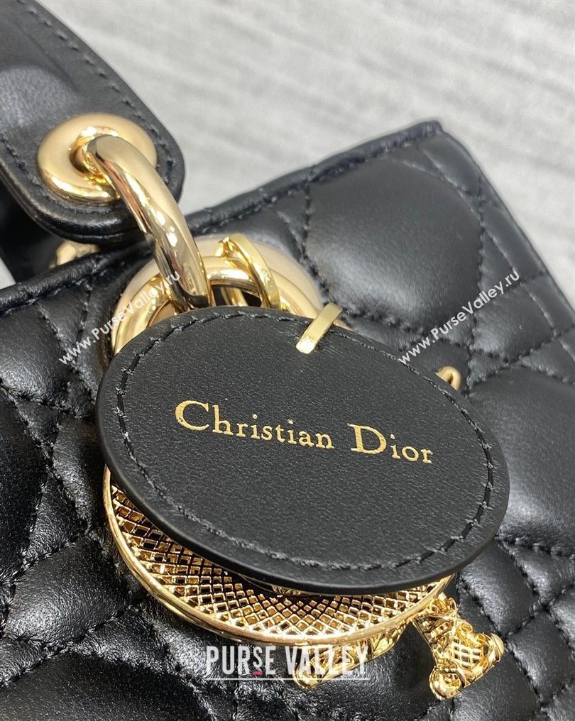 Dior Small Lady D-Joy Bag in Cannage Lambskin Leather with Openwork Charm Black 2026 DR012603 (XXG-260126016)