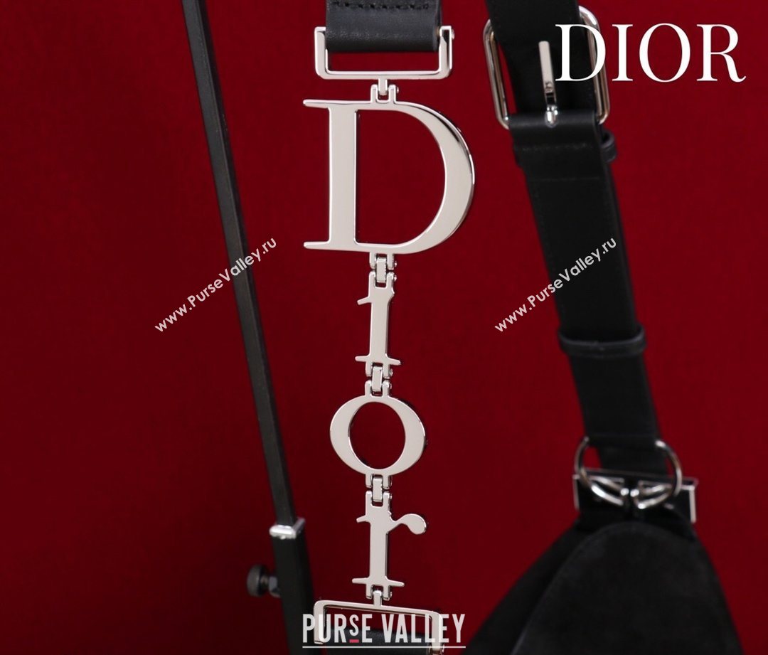Dior Suede Medium Shoulder Bag Black/Silver 2026 M14142 (XXG-260124012)