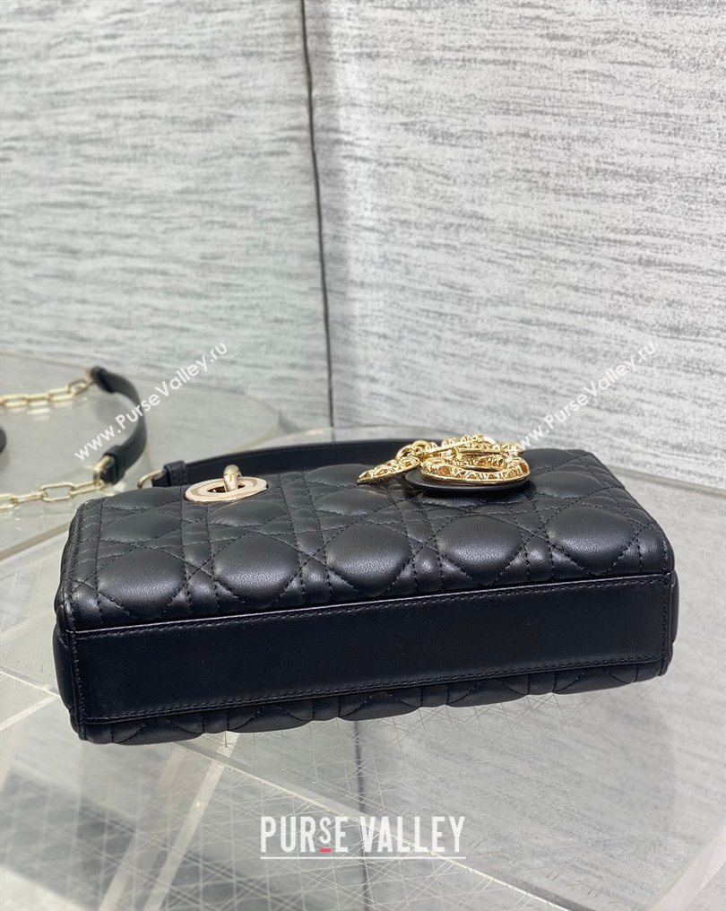 Dior Small Lady D-Joy Bag in Cannage Lambskin Leather with Openwork Charm Black 2026 DR012603 (XXG-260126016)