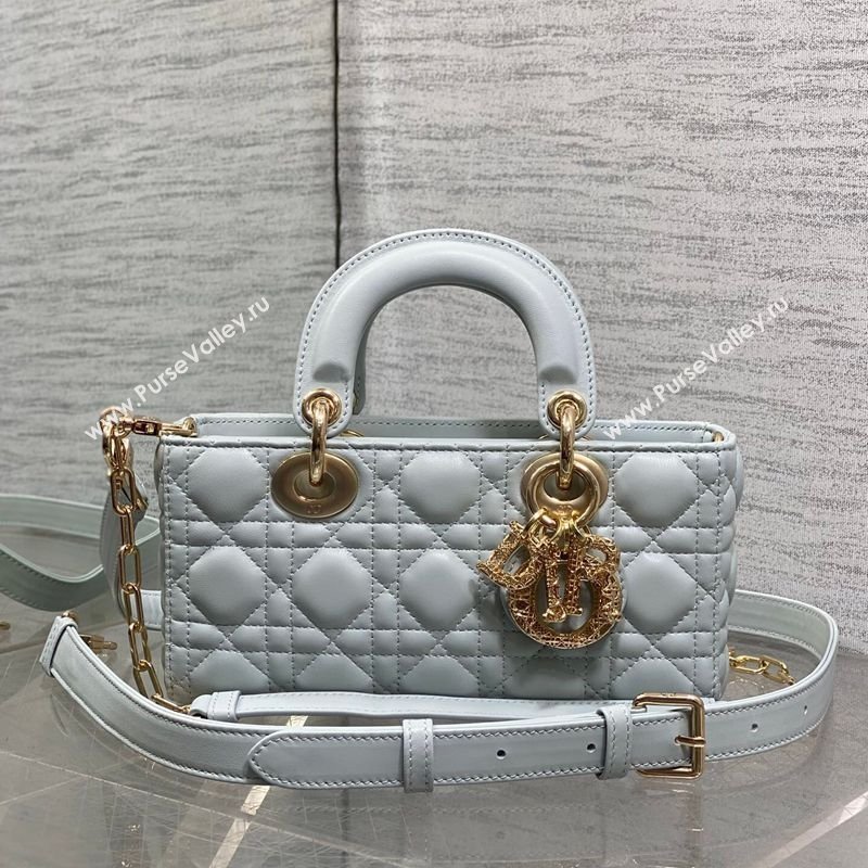 Dior Small Lady D-Joy Bag in Cannage Lambskin Leather with Openwork Charm Blue 2026 DR012603 (XXG-260126017)